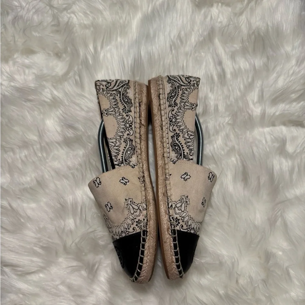 Tory Burch Pigment Espadrille Canvas Flat Shoe-Size 11M -Block Espadrille